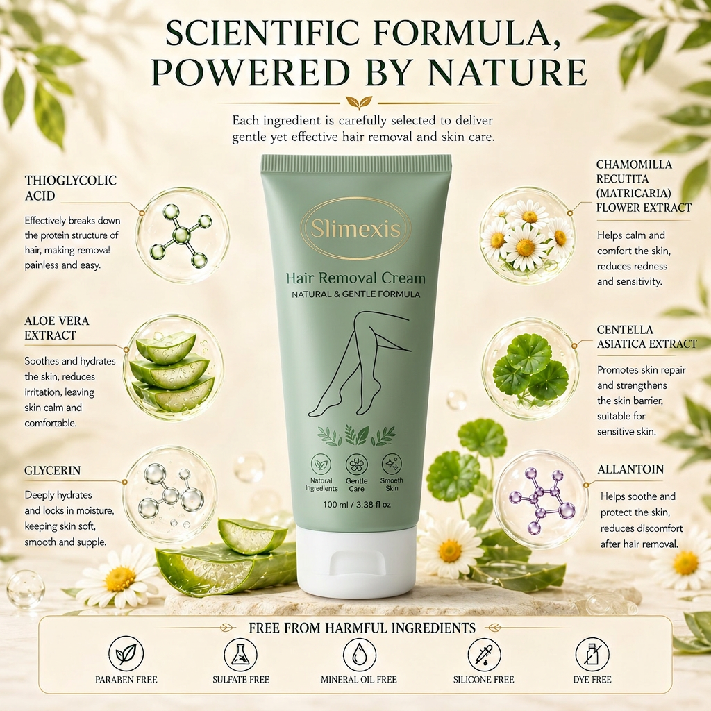 Natural Gentle Hair Removal Cream | For Women & Men, Sensitive Skin