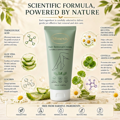 Natural Gentle Hair Removal Cream | For Women & Men, Sensitive Skin